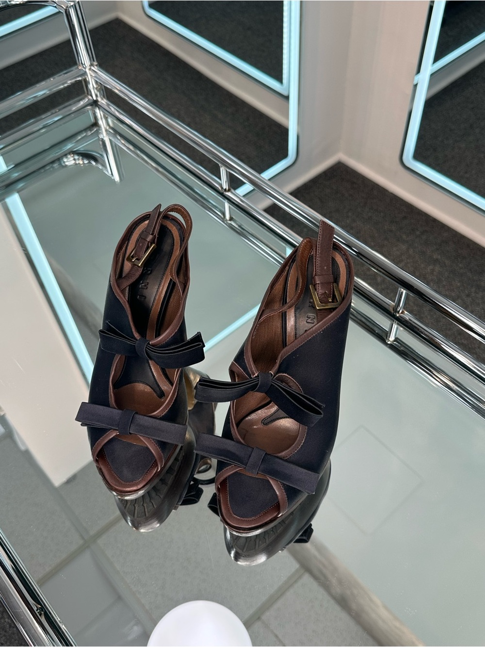 Marni Slingback Peep Toe Heels